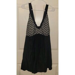 Shore Club Womens Plus Swim Dress Black White Swimsuit Bathing Suit Size 22W